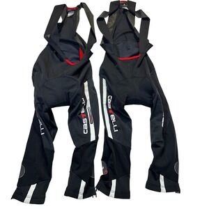 Castelli Cycling Bib Tights Mens Small Black Rosso Corsa Lot of 2 Road Biking